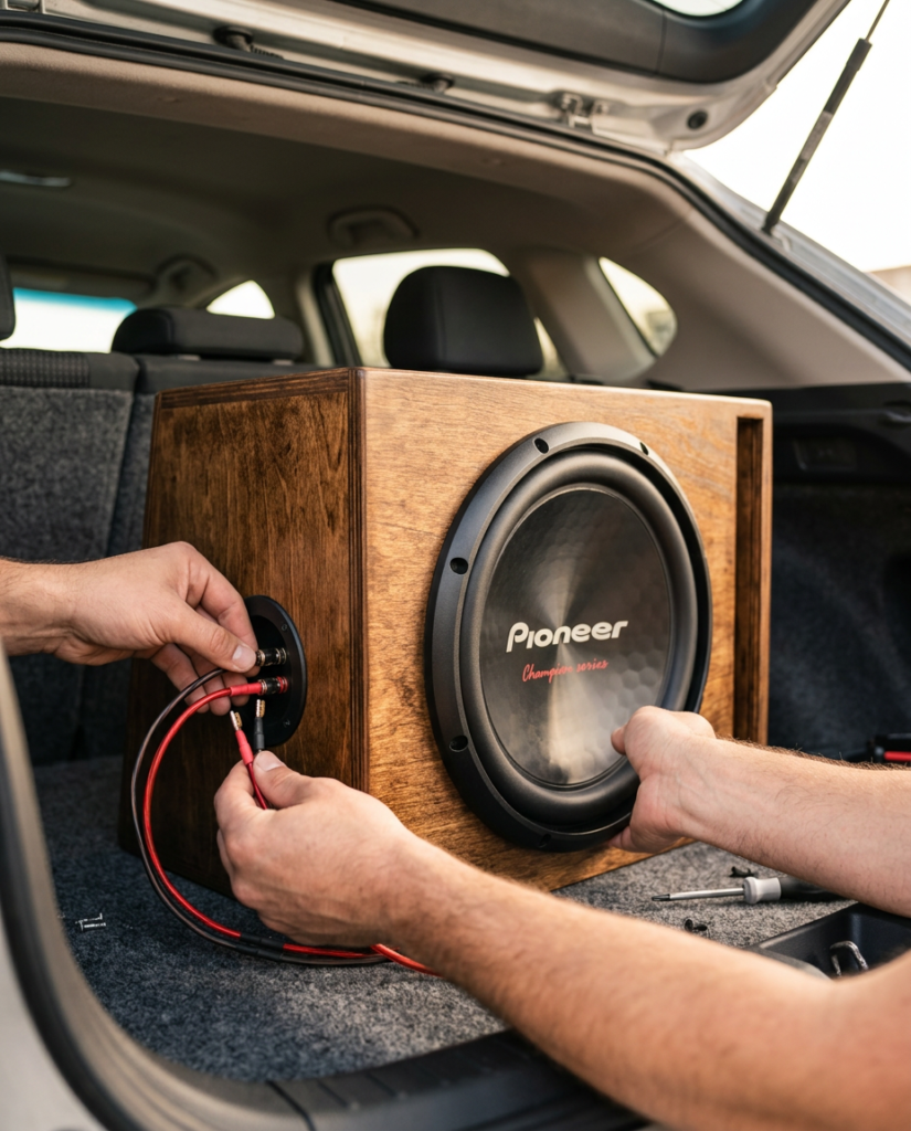 Pioneer woofer in home sound system setup